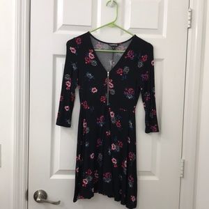 Express Floral Zipper Mini Dress.